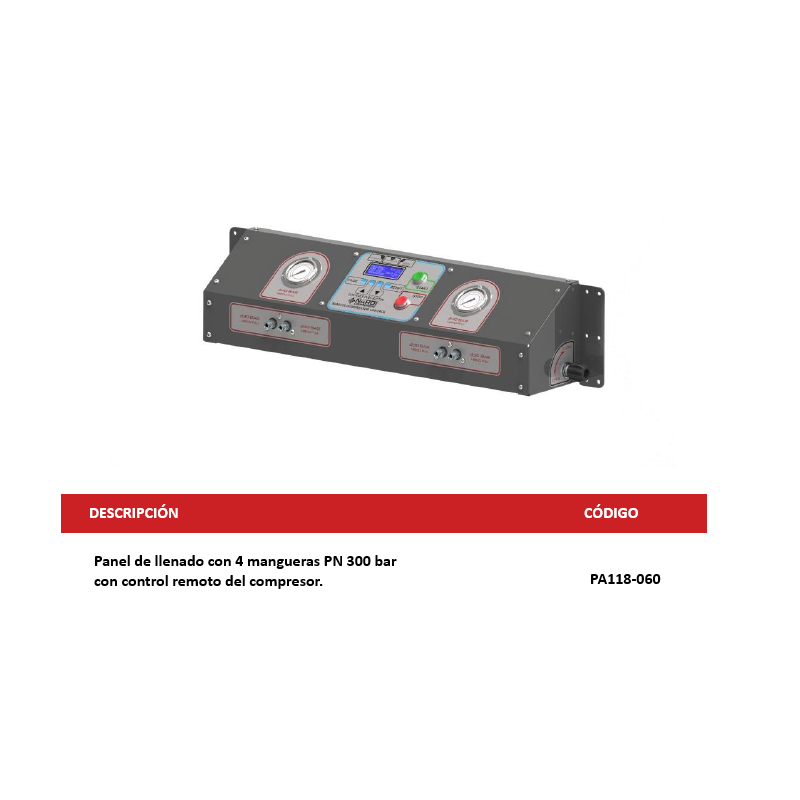 4 outlets PN 300 bar with compressor remote controller