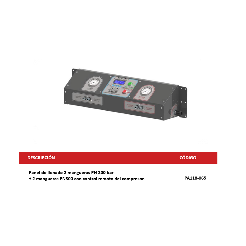 Filling panel with 2 outlets PN 200 bar + 2 outlets PN300 with remote controller